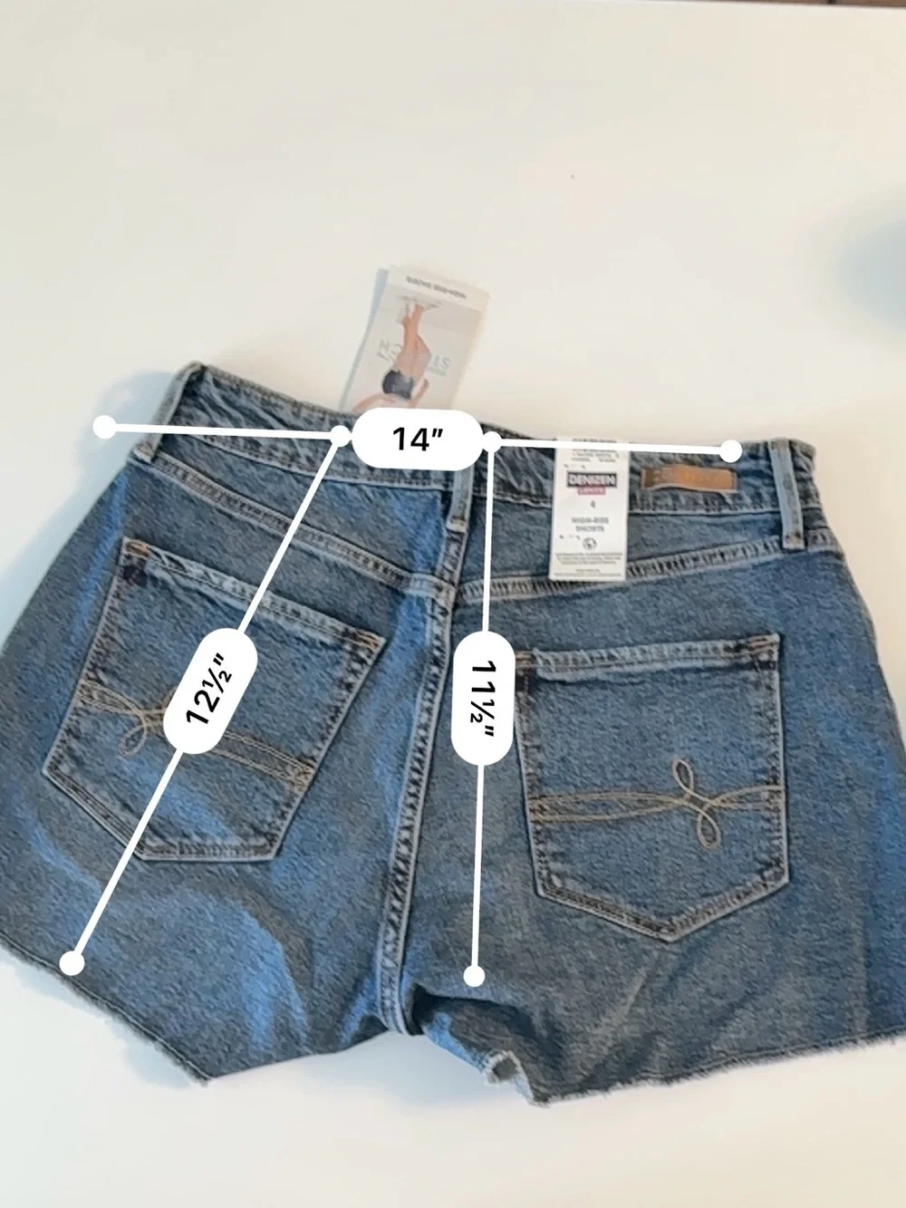 Denizen from Levi's Medium Blue Distressed High-Rise Jean Shorts